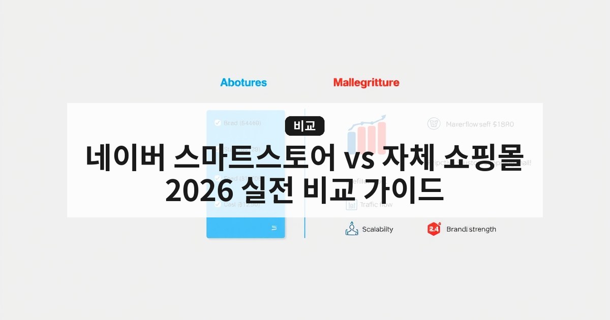 네이버 스마트스토어 vs 자체 쇼핑몰 — 2026 실전 비교