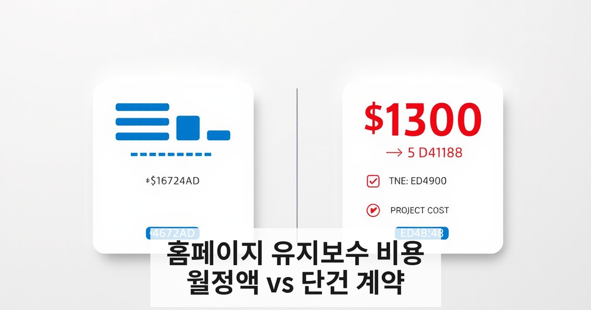 홈페이지 유지보수 비용 및 계약 방식 완전 정리 — 월정액 vs 단건 계약