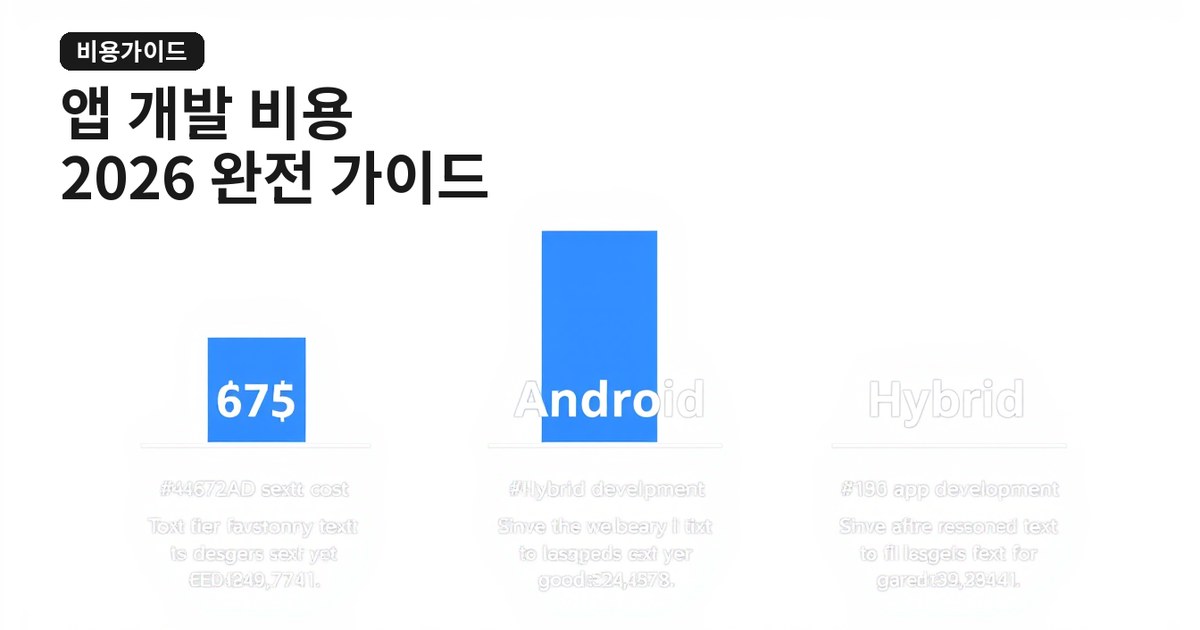 앱 개발 비용 완전 가이드 2026 — iOS·Android·하이브리드 유형별 견적