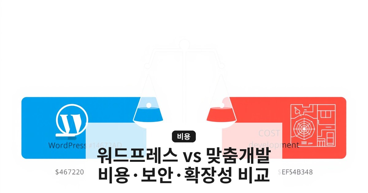 워드프레스 vs 맞춤 개발 — 비용·유지보수·확장성 완전 비교