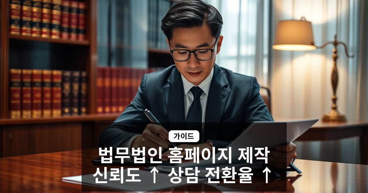 법무법인·법률사무소 홈페이지 제작 가이드 — 신뢰도와 상담 전환율을 높이는 구성