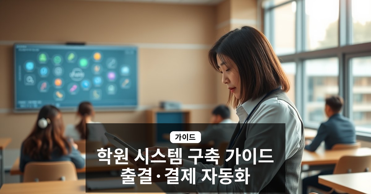 학원 관리 시스템 구축 가이드 — 출결, 결제, SMS 자동화까지