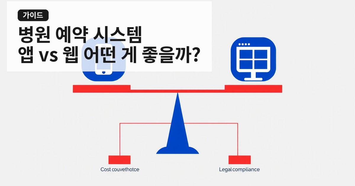 병원 예약 시스템, 모바일 앱과 웹 중 어떤 게 좋을까? 비용부터 의료법 준수까지 실전 가이드