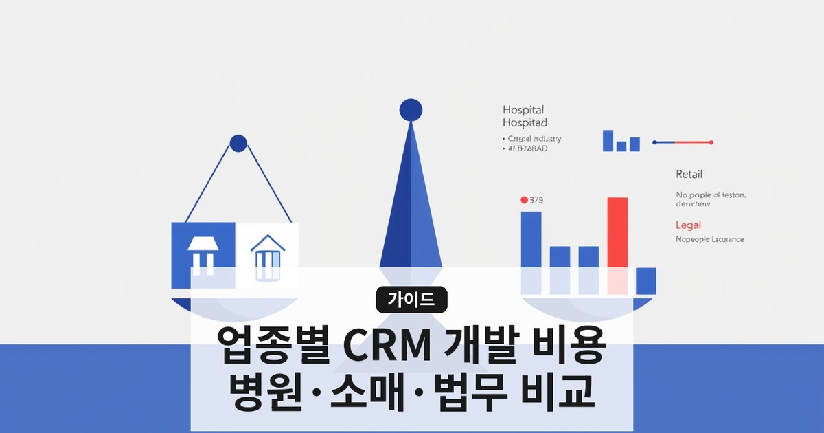 CRM 개발 가이드: 병원·소매·법무 업종별 구축 비용과 필수 기능 비교 (2026)