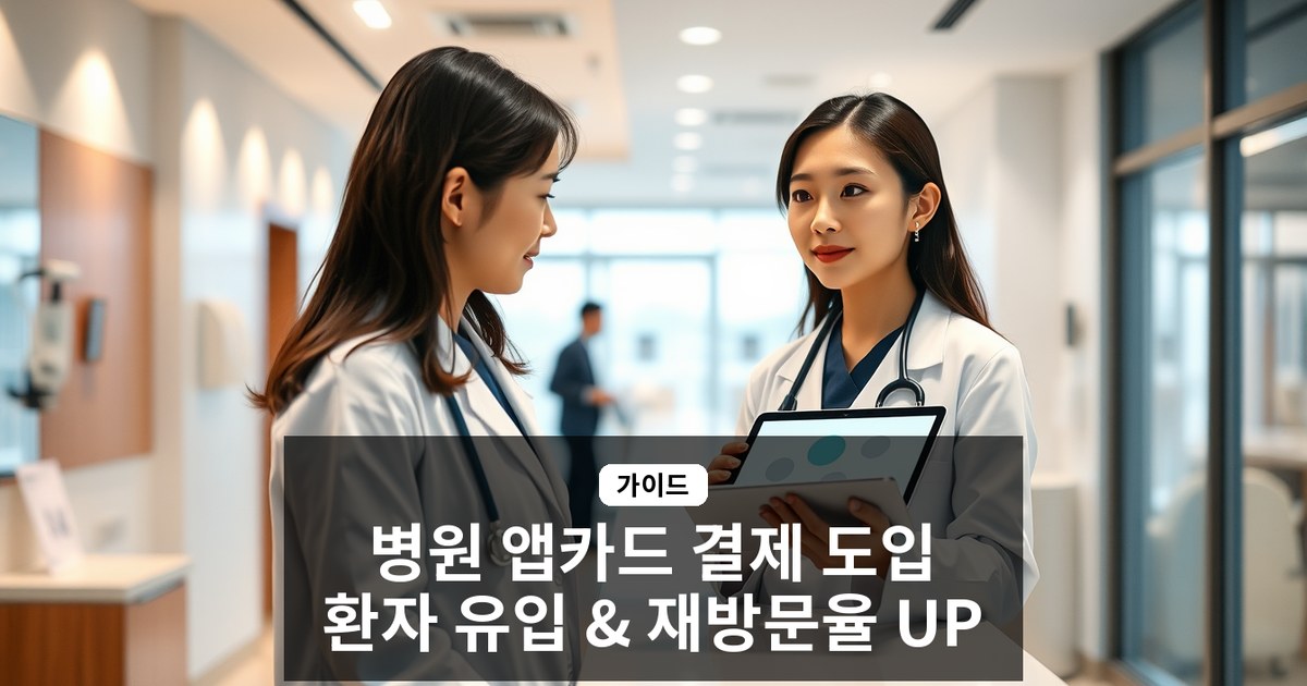 병원 앱카드 결제 도입 가이드, 환자 유입과 재방문율을 높이는 방법