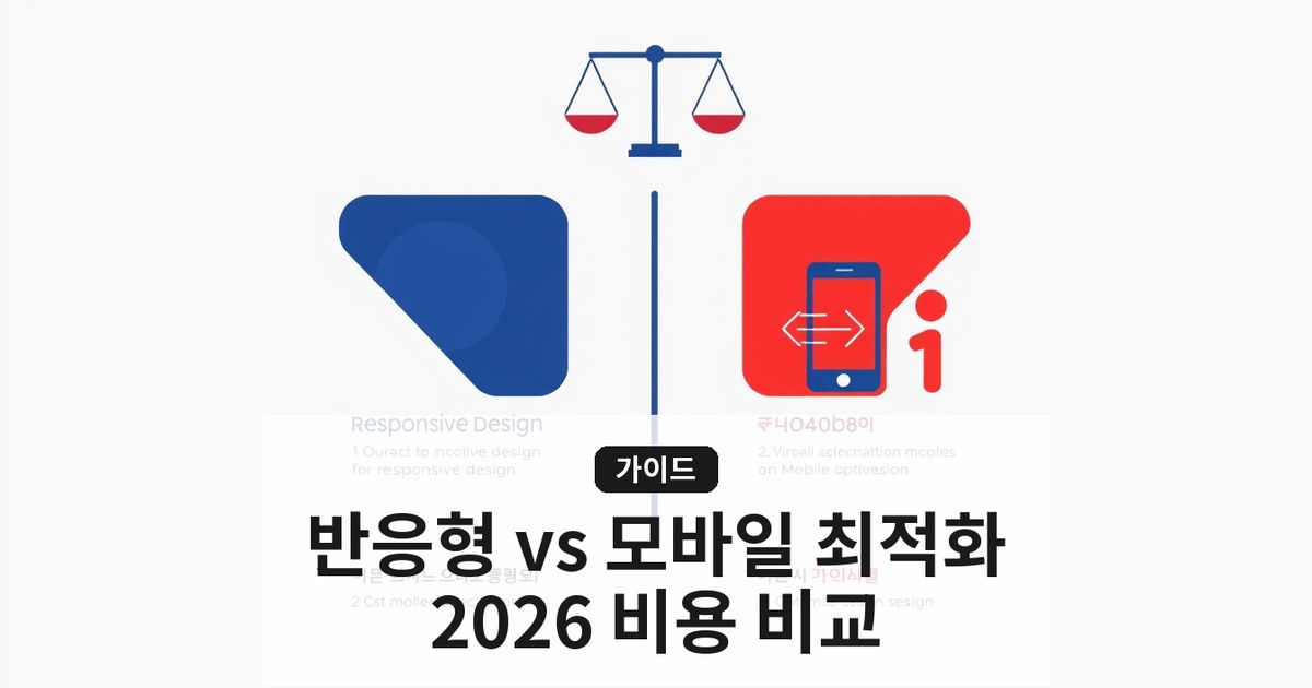 홈페이지제작 반응형과 모바일 최적화 차이와 비용 비교 2026