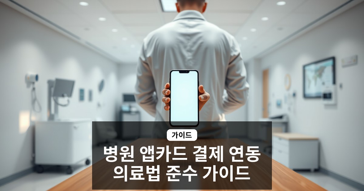 병원 앱카드 결제 연동 가이드 - 의료법 준수와 환자 편의성 극대화 체크리스트