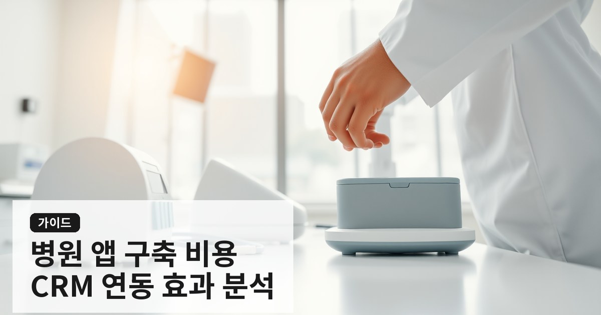 병원 앱 비용 비교 가이드, 카드결제 가능? CRM 연동 효과 분석