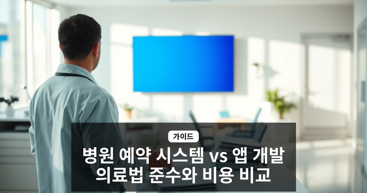 병원 예약 시스템과 앱 개발 비교 가이드: 의료법 준수와 비용 분석