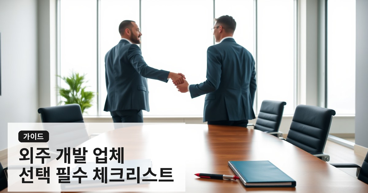 외주 개발 업체 선택 시 반드시 확인할 7가지 - 후회 없는 파트너 고르는 법