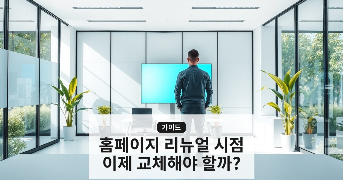 홈페이지 리뉴얼 시기와 절차 가이드 — 교체할 때 vs 유지할 때