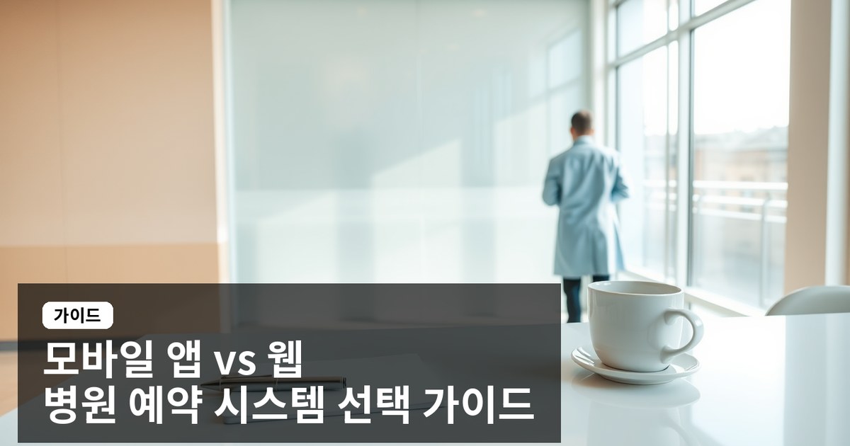 병원 예약 시스템, 모바일 앱과 웹 중 어떤 게 좋을까? 비용부터 의료법 준수까지 실전 가이드