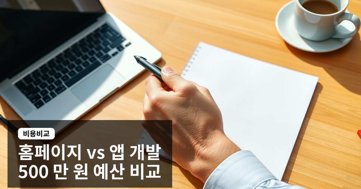 홈페이지 제작 비용 vs 앱 개발 비용 비교: 예산 500 만 원으로 어떤 도입이 효과적일까요?
