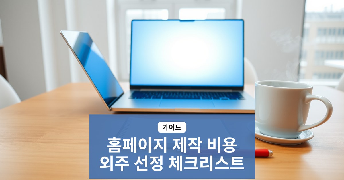회사 홈페이지 제작 비용과 과정, 외주 업체 선정 체크리스트 완벽 가이드