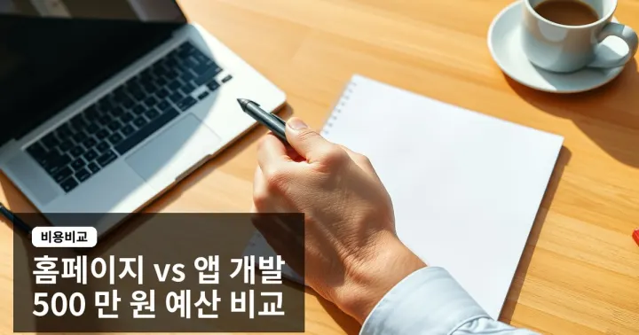 홈페이지 제작 비용 vs 앱 개발 비용 비교: 예산 500 만 원으로 어떤 도입이 효과적일까요?
