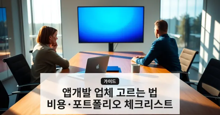 어플 제작 업체 선택 가이드: 비용, 포트폴리오, 유지보수 체크리스트